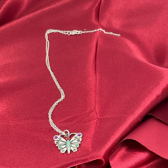 Silver Butterfly Pendant Necklace - Picture 4 of 4